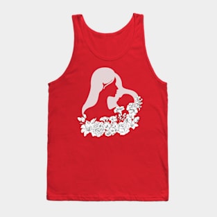 Sweet mother and child with white flowers Tank Top